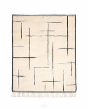 Contemporary Black and White Carpet 3 X 5 Ft | 90 X 150 Cm / With Tassels / Short (0.4” / 1 cm)
