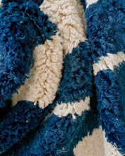 Contemporary Blue Carpet 3 X 5 Ft | 90 X 150 Cm / With Tassels / Short (0.4” / 1 cm)