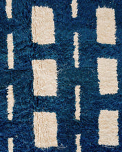 Contemporary Blue Carpet 3 X 5 Ft | 90 X 150 Cm / With Tassels / Short (0.4” / 1 cm)