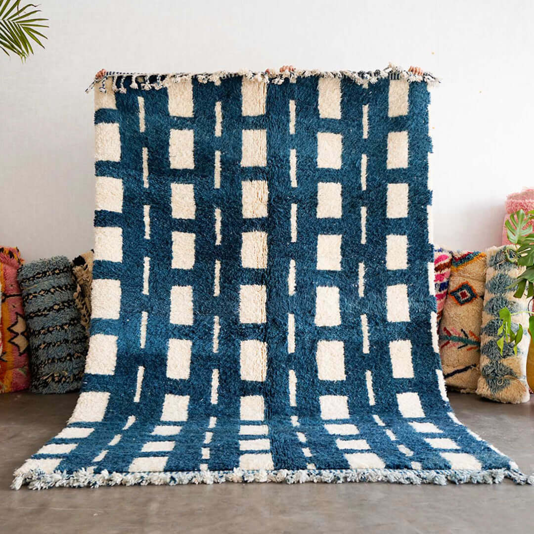 Contemporary Blue Carpet - Berber Handicraft