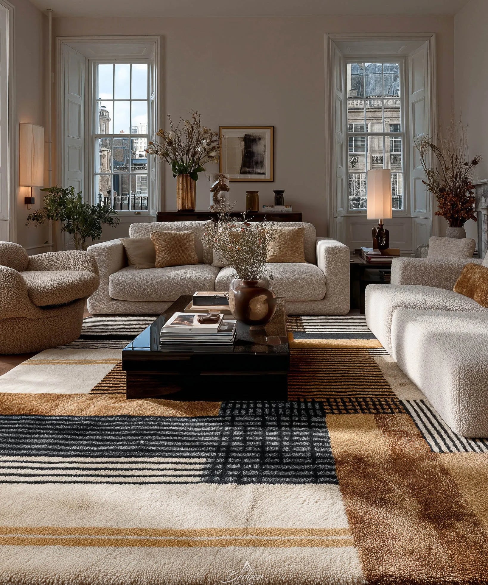 Contemporary Brown Rug-Berber Handicraft