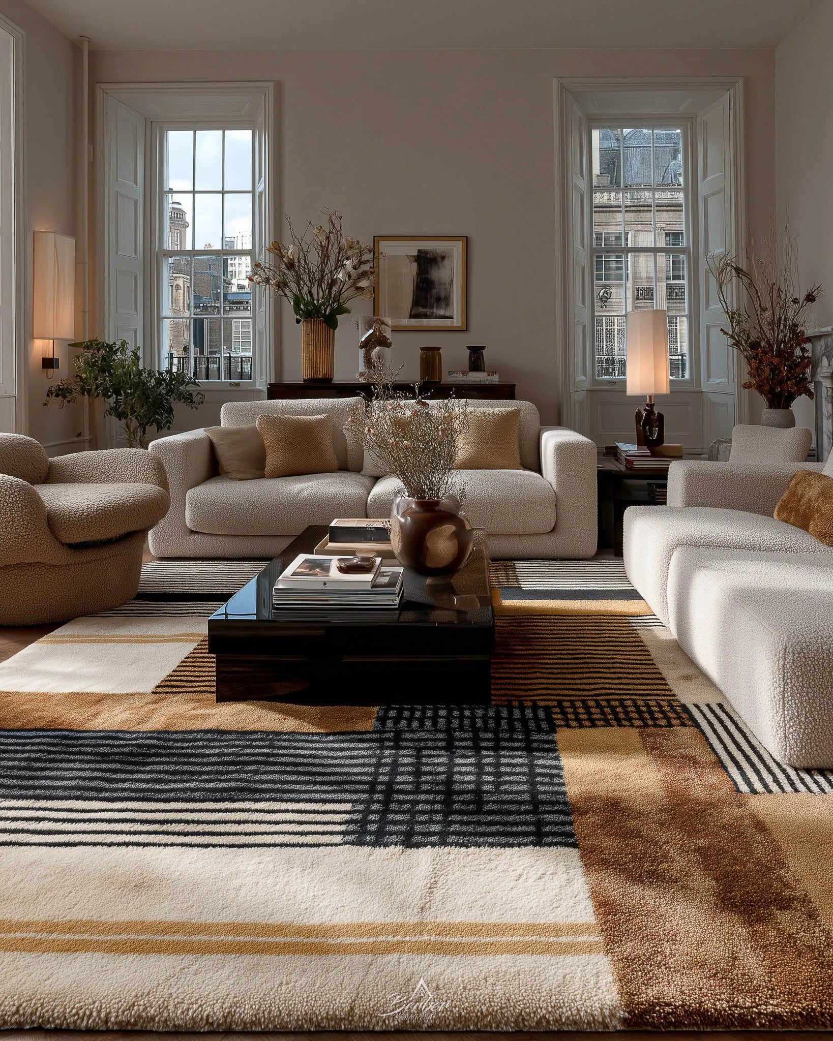 Contemporary Brown Rug-Berber Handicraft