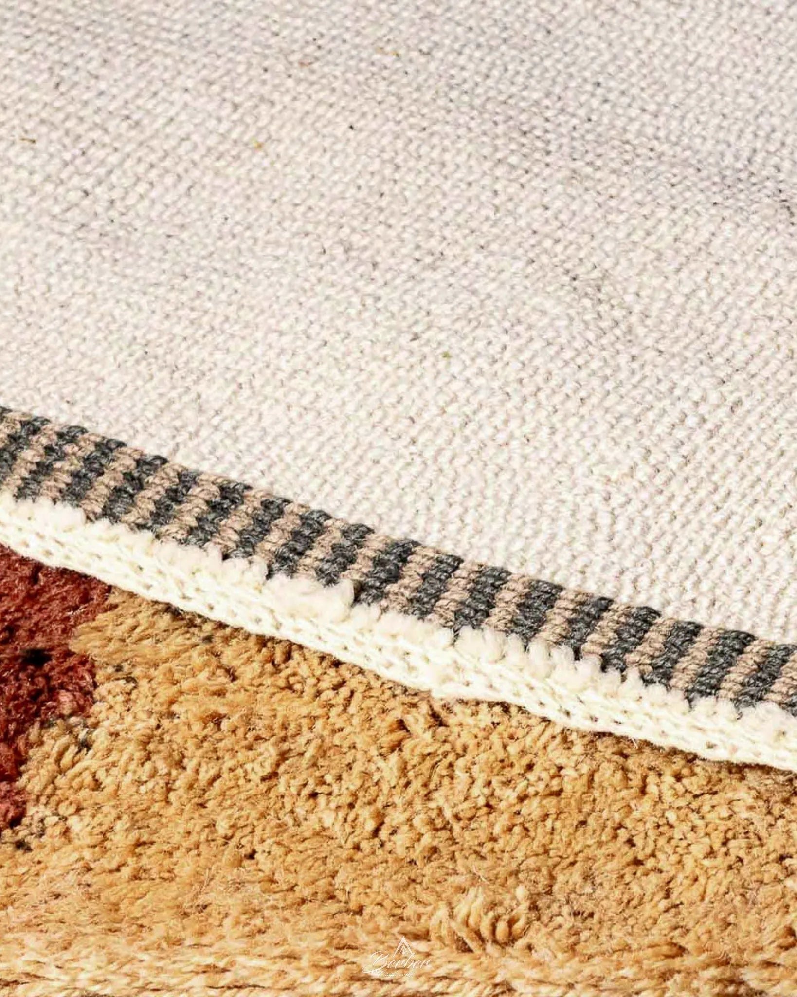 Custom Berber Moroccan Rug 3 X 5 Ft | 90 X 150 Cm / With Tassels / Short (0.4” / 1 cm)