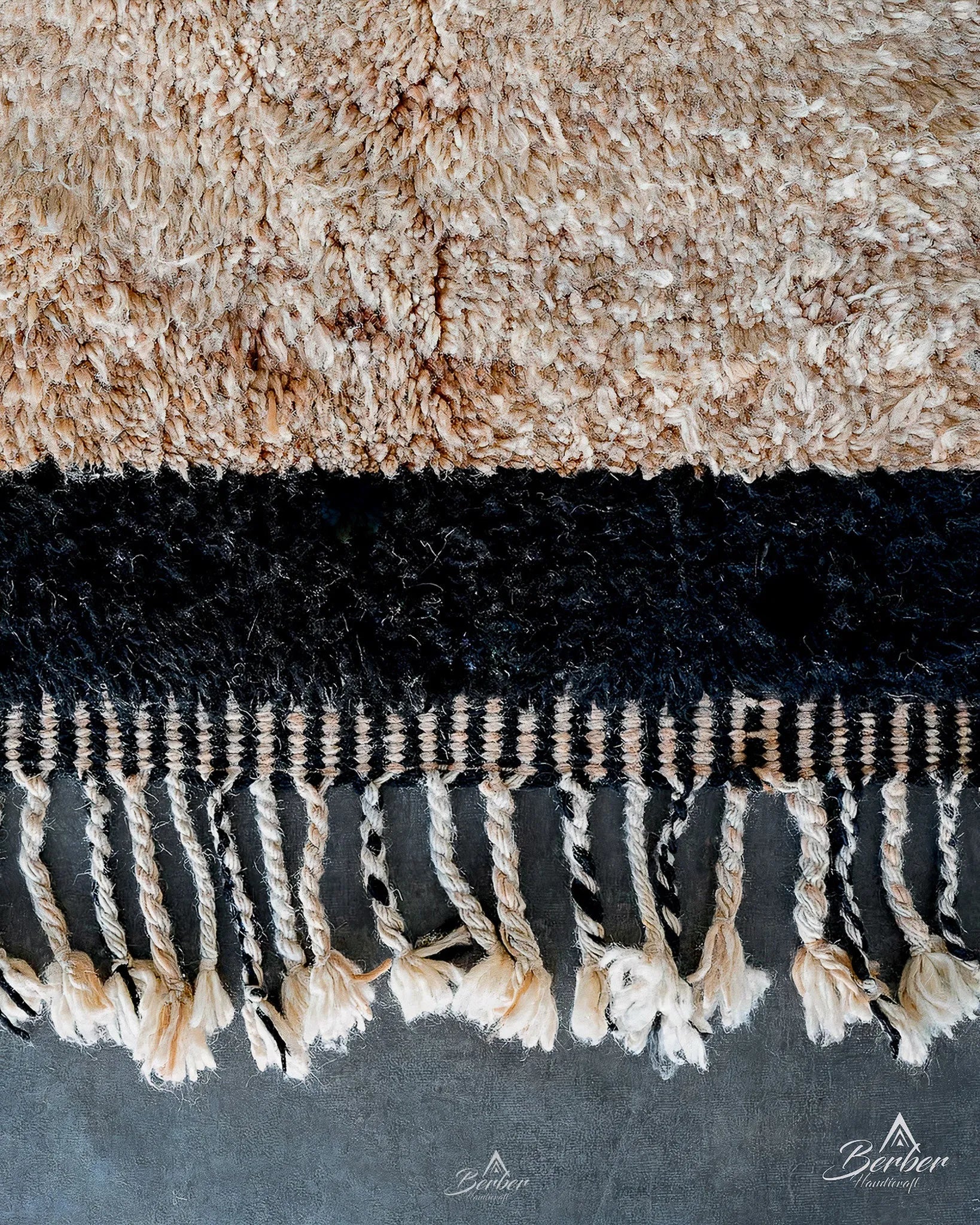 Custom Berber Rug 3 X 5 Ft | 90 X 150 Cm / With Tassels / Short (0.4” / 1 cm)