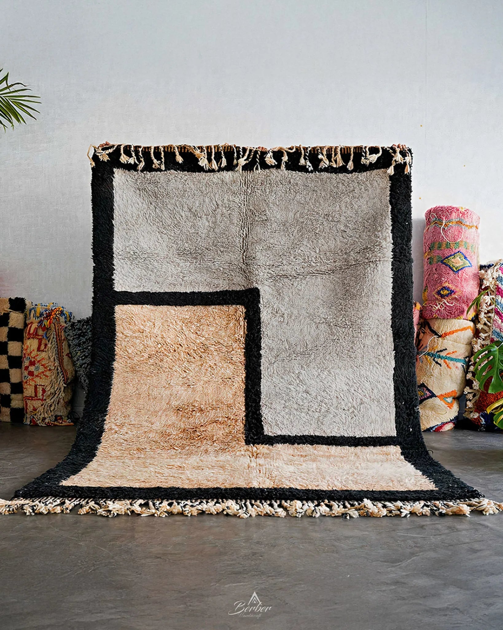 Custom Berber Rug 3 X 5 Ft | 90 X 150 Cm / With Tassels / Short (0.4” / 1 cm)
