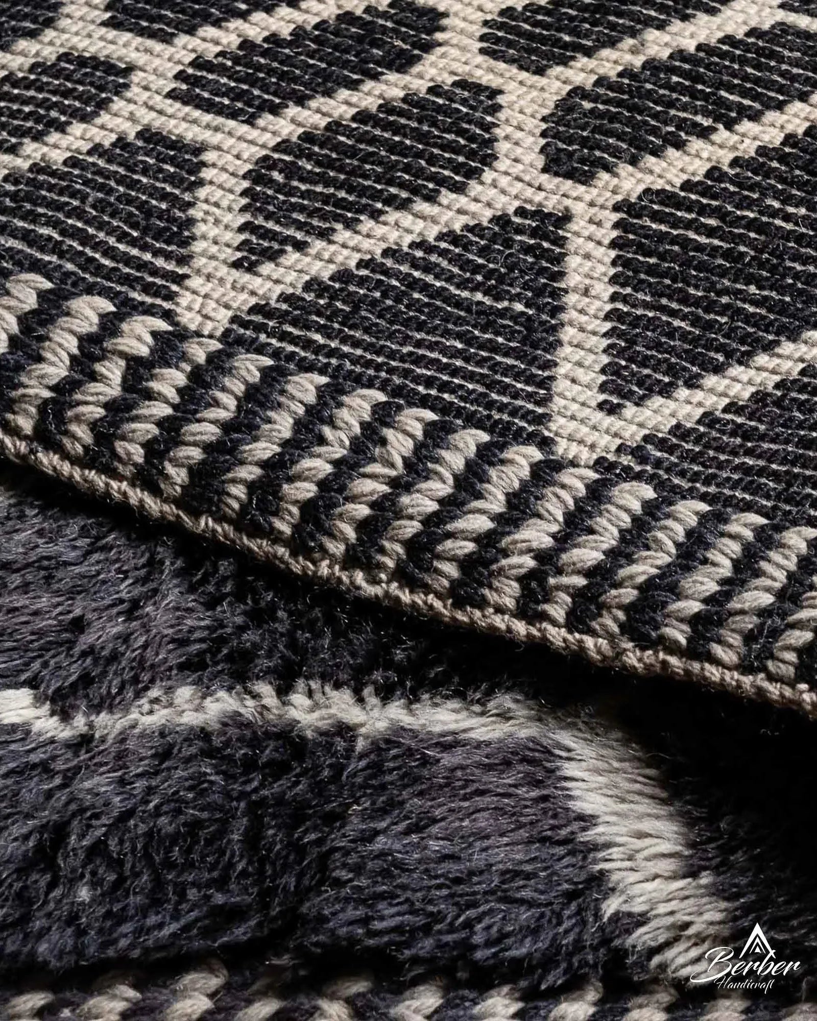 Custom Black Moroccan Rug-Berber Handicraft