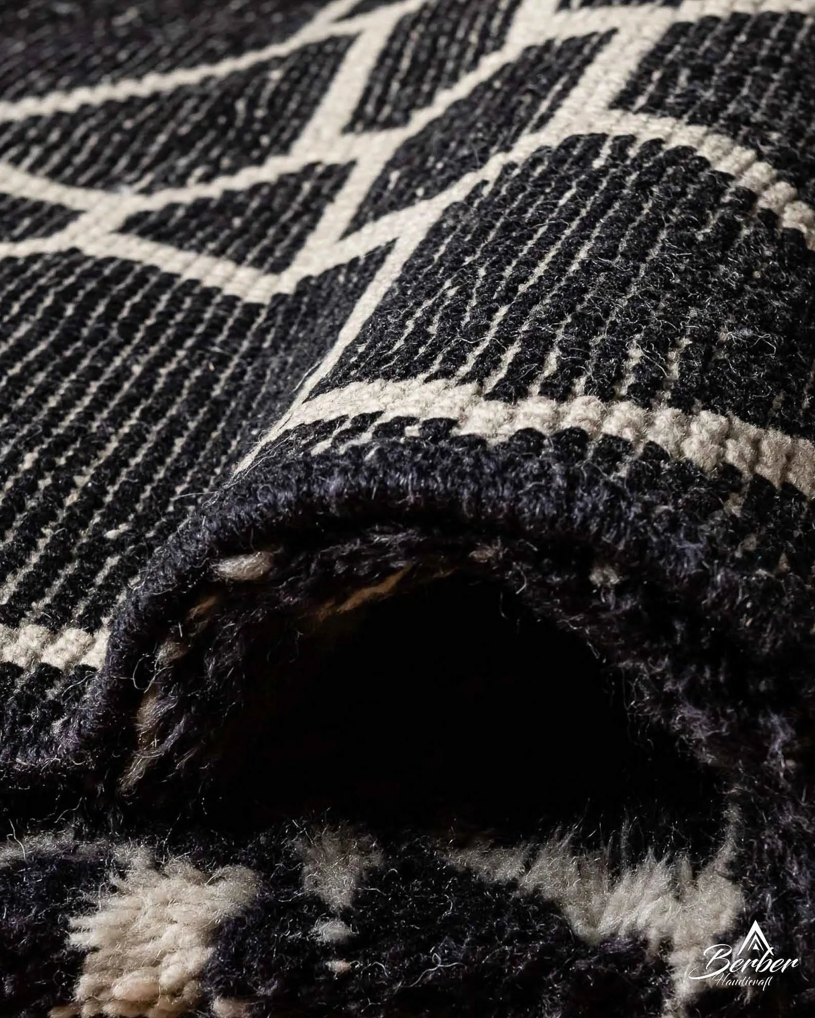 Custom Black Moroccan Rug-Berber Handicraft