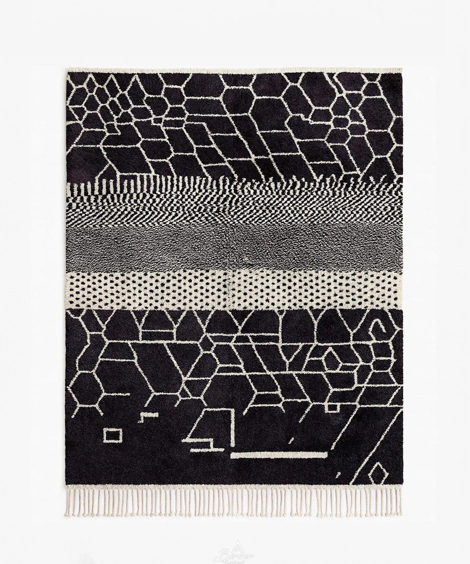 Custom Black Moroccan Rug-Berber Handicraft