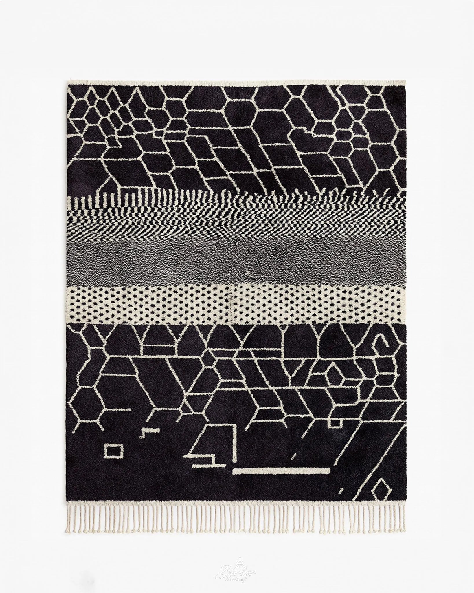 Custom Black Moroccan Rug-Berber Handicraft