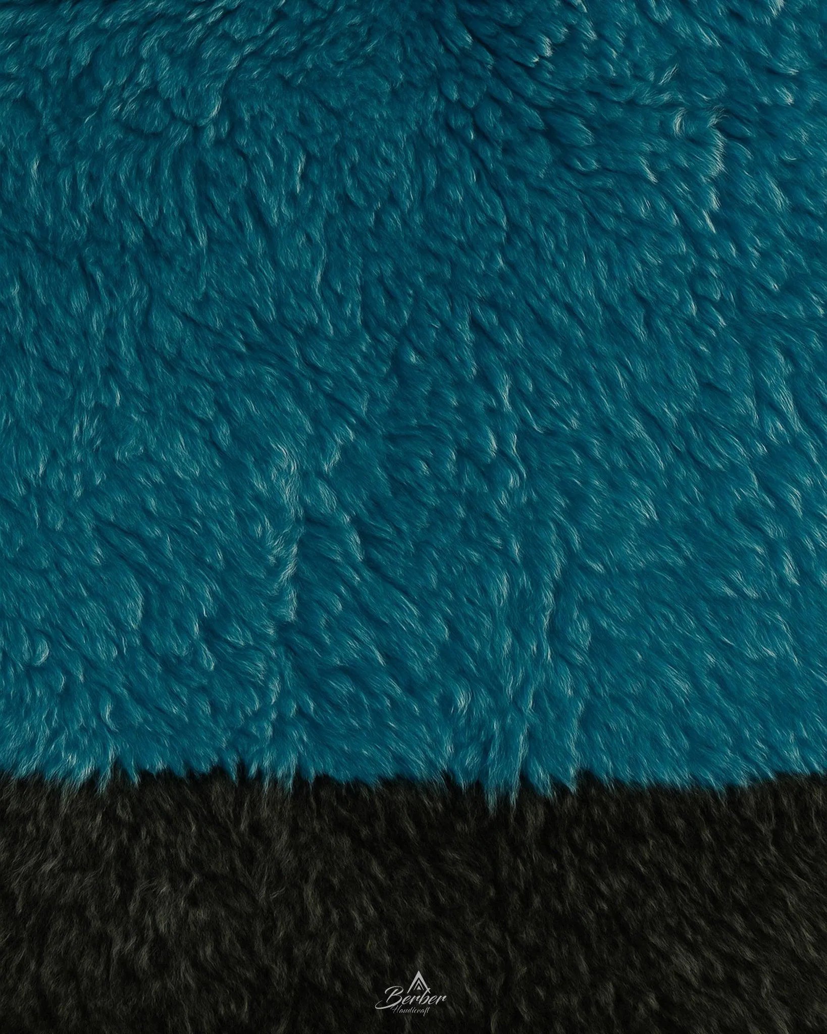 Custom Blue Rug 3 X 5 Ft | 90 X 150 Cm / With Tassels / Short (0.4” / 1 cm)