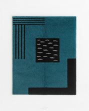 Custom Blue Rug 3 X 5 Ft | 90 X 150 Cm / With Tassels / Short (0.4” / 1 cm)