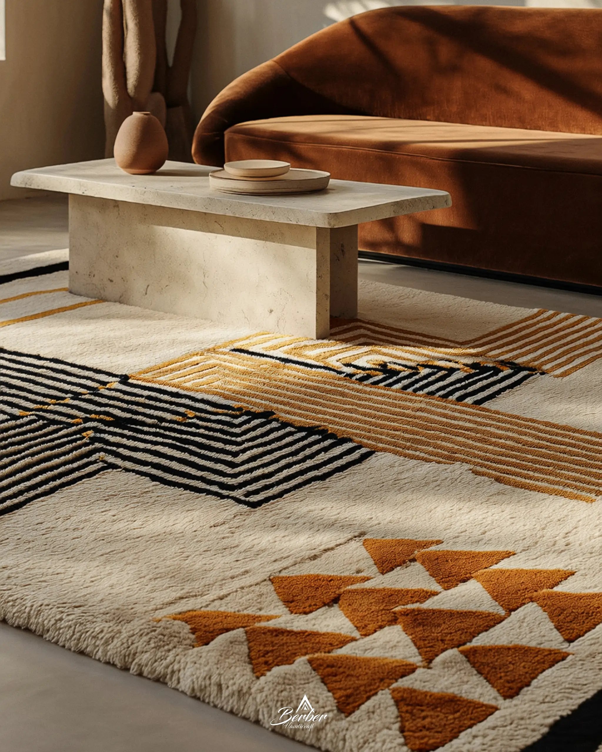 Custom Brown Wool Rug