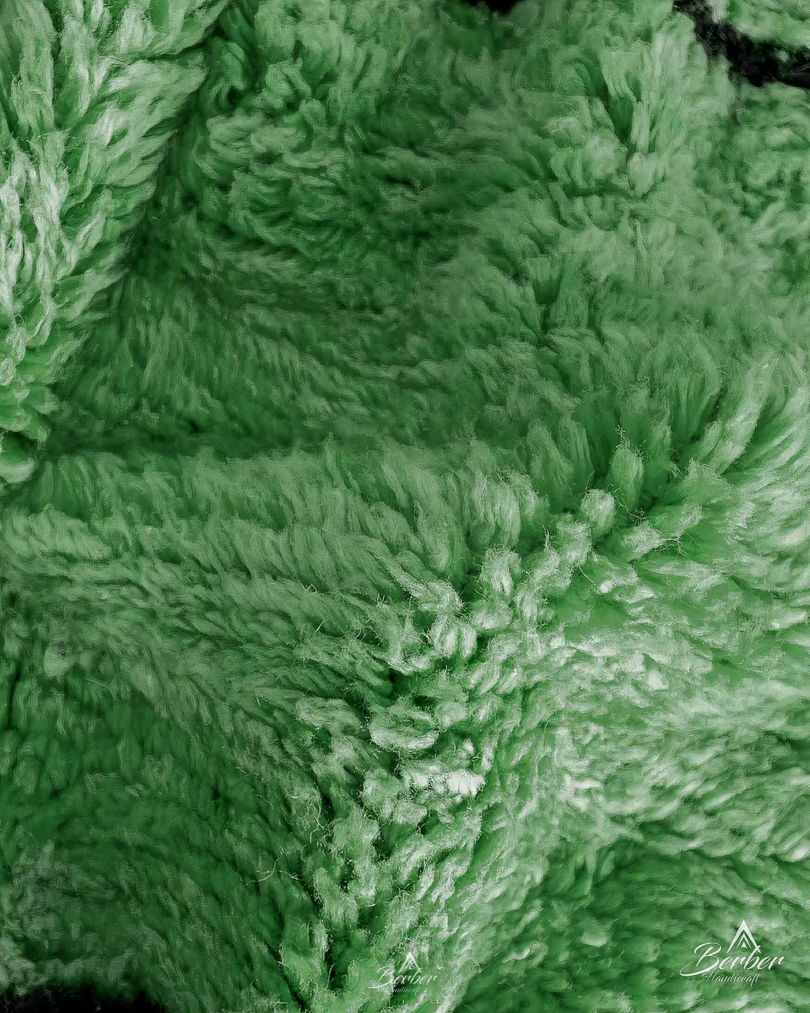 Custom Green Rug 3 X 5 Ft | 90 X 150 Cm / With Tassels / Short (0.4” / 1 cm)