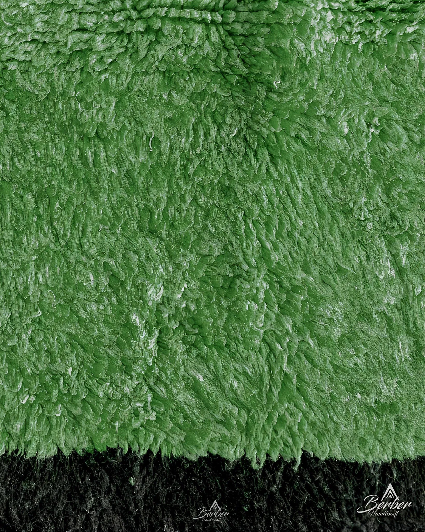 Custom Green Rug 3 X 5 Ft | 90 X 150 Cm / With Tassels / Short (0.4” / 1 cm)