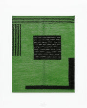 Custom Green Rug 3 X 5 Ft | 90 X 150 Cm / With Tassels / Short (0.4” / 1 cm)