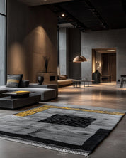 Custom Grey Rug 3 X 5 Ft | 90 X 150 Cm / With Tassels / Short (0.4” / 1 cm)