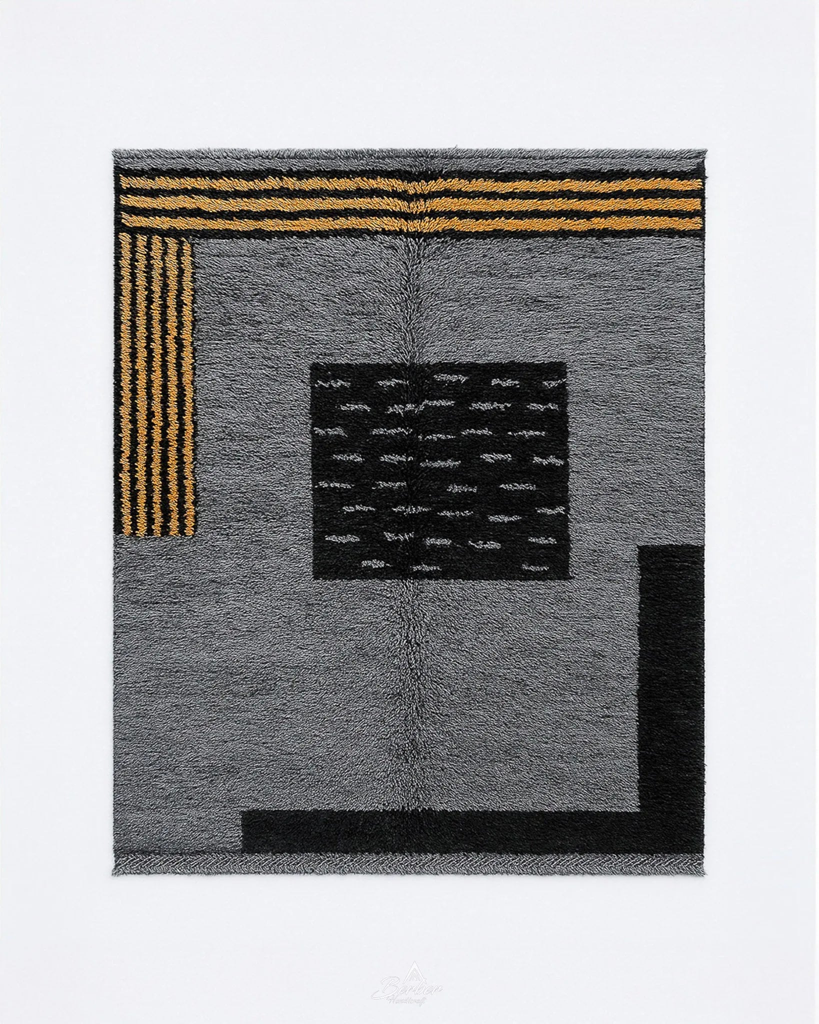 Custom Grey Rug 3 X 5 Ft | 90 X 150 Cm / With Tassels / Short (0.4” / 1 cm)