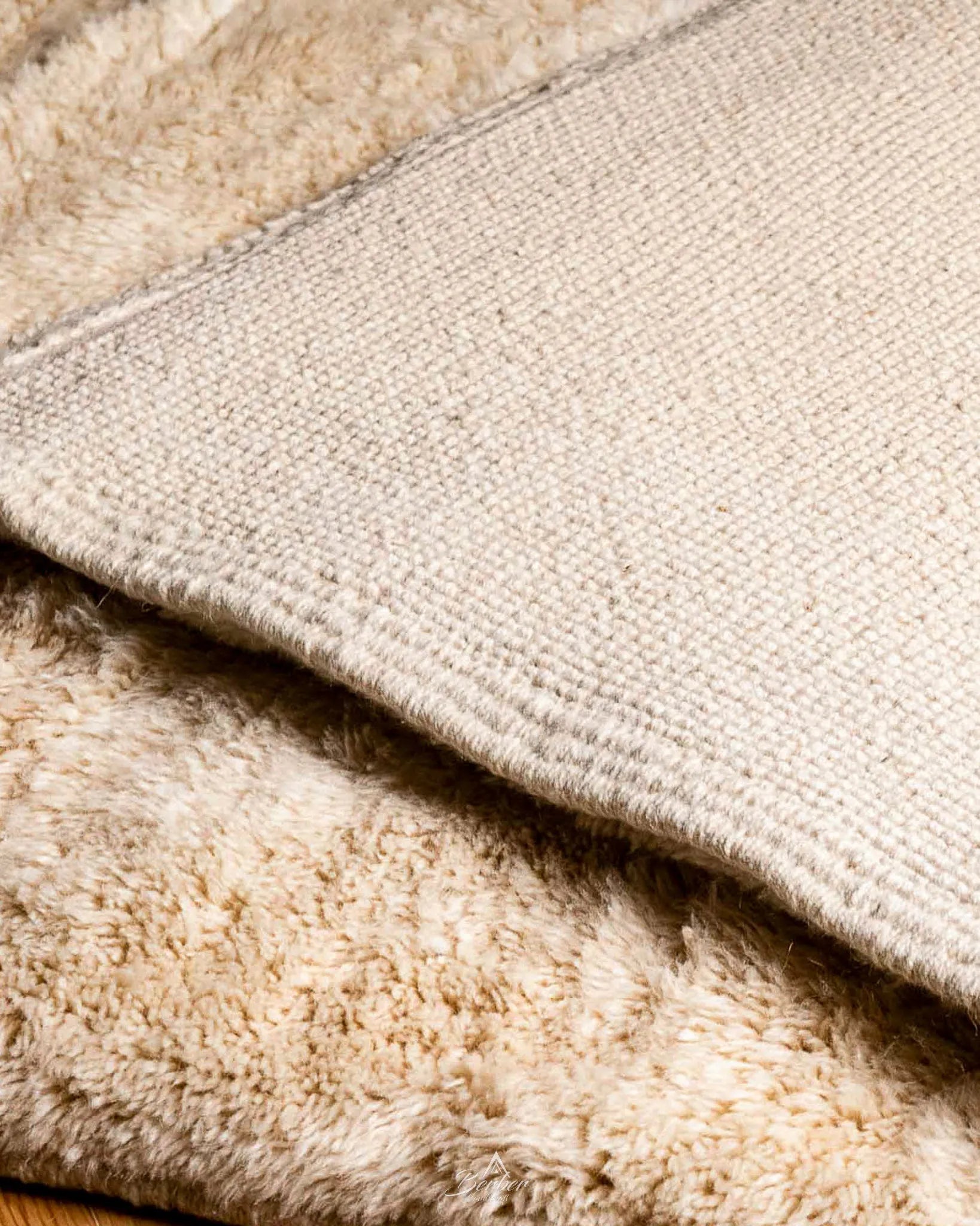 Custom Ivory Berber Rug 3 X 5 Ft | 90 X 150 Cm / With Tassels / Short (0.4” / 1 cm)