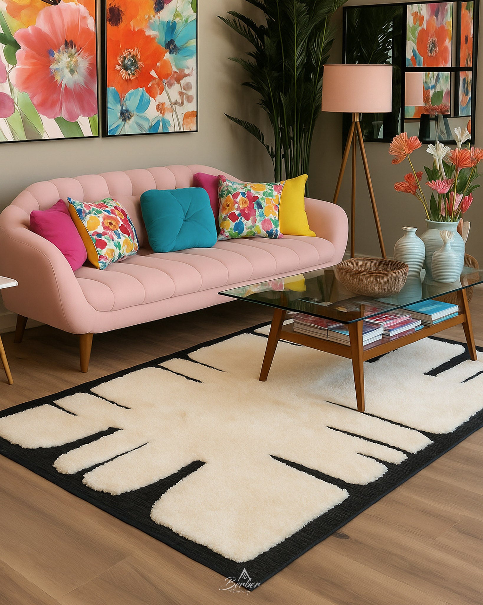 Custom Moroccan Rug 3 X 5 Ft | 90 X 150 Cm / With Tassels / Short (0.4” / 1 cm)