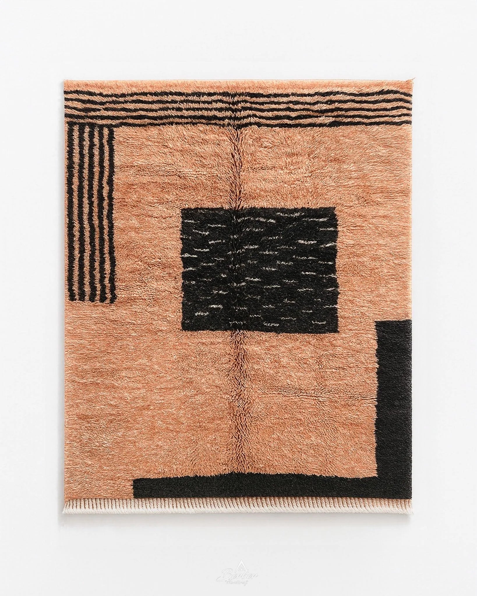 Custom Peach Rug 3 X 5 Ft | 90 X 150 Cm / With Tassels / Short (0.4” / 1 cm)