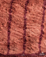 Custom Red Moroccan Rug 3 X 5 Ft | 90 X 150 Cm / With Tassels / Short (0.4” / 1 cm)