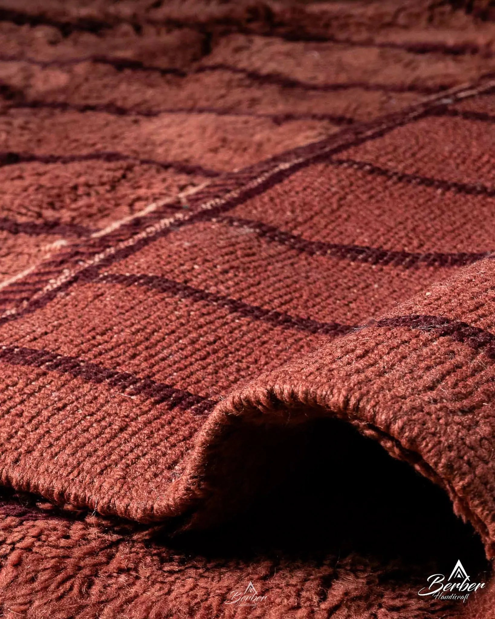 Custom Red Moroccan Rug 3 X 5 Ft | 90 X 150 Cm / With Tassels / Short (0.4” / 1 cm)