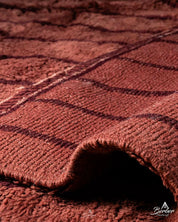 Custom Red Moroccan Rug 3 X 5 Ft | 90 X 150 Cm / With Tassels / Short (0.4” / 1 cm)