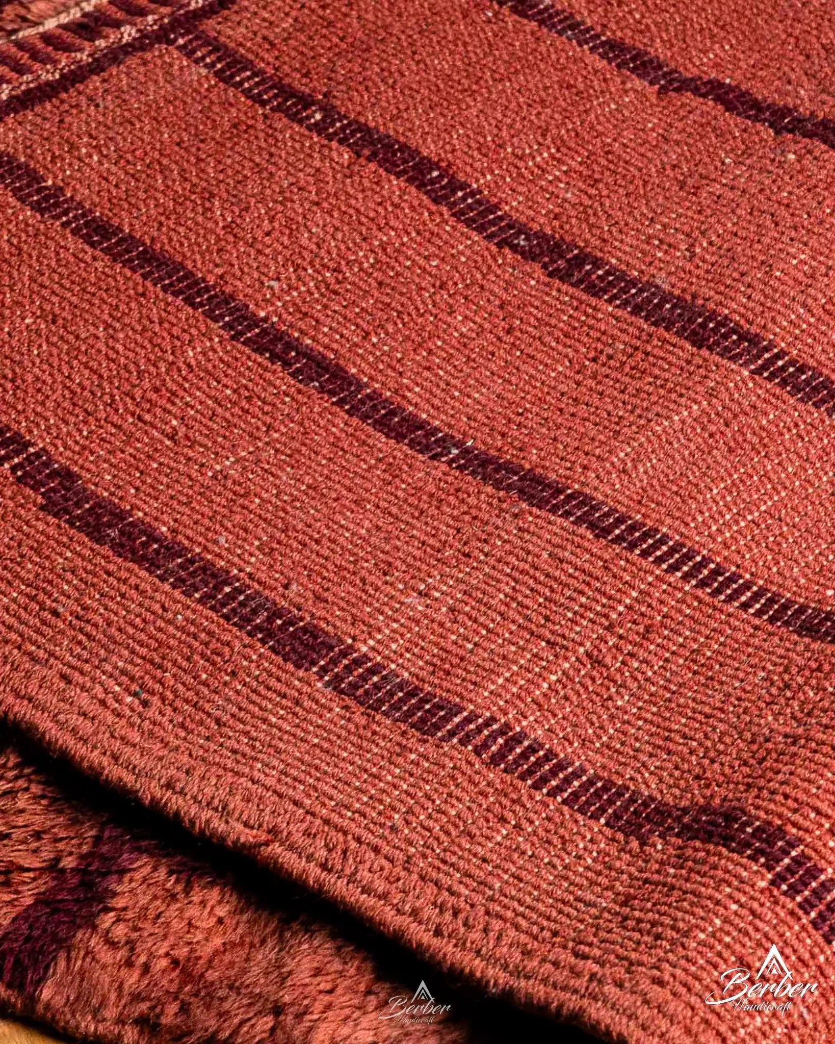 Custom Red Moroccan Rug 3 X 5 Ft | 90 X 150 Cm / With Tassels / Short (0.4” / 1 cm)