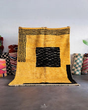Custom Yellow Rug 3 X 5 Ft | 90 X 150 Cm / With Tassels / Short (0.4” / 1 cm)