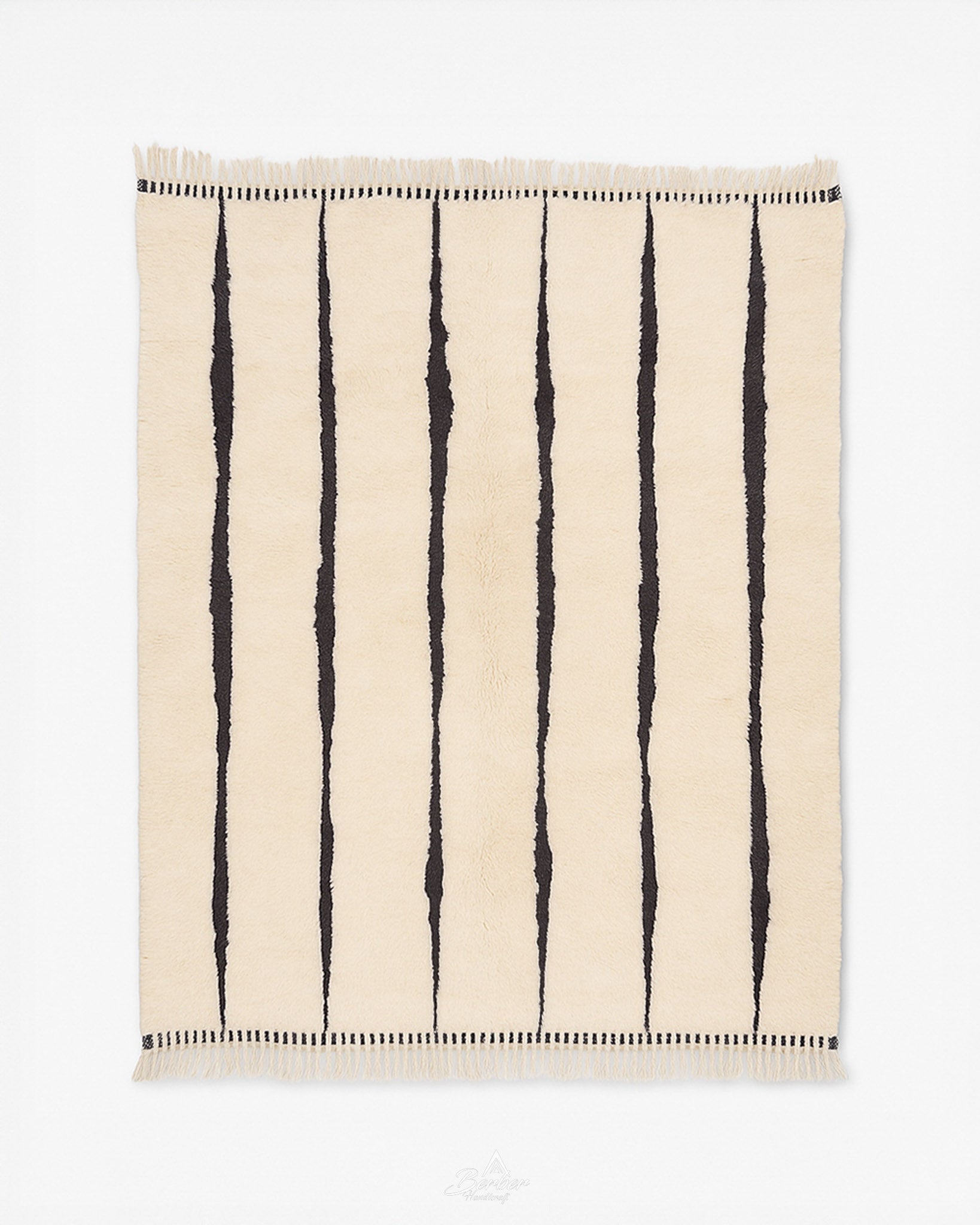 Contemporary Berber Rug 3 X 5 Ft | 90 X 150 Cm / With Tassels / Short (0.4” / 1 cm)
