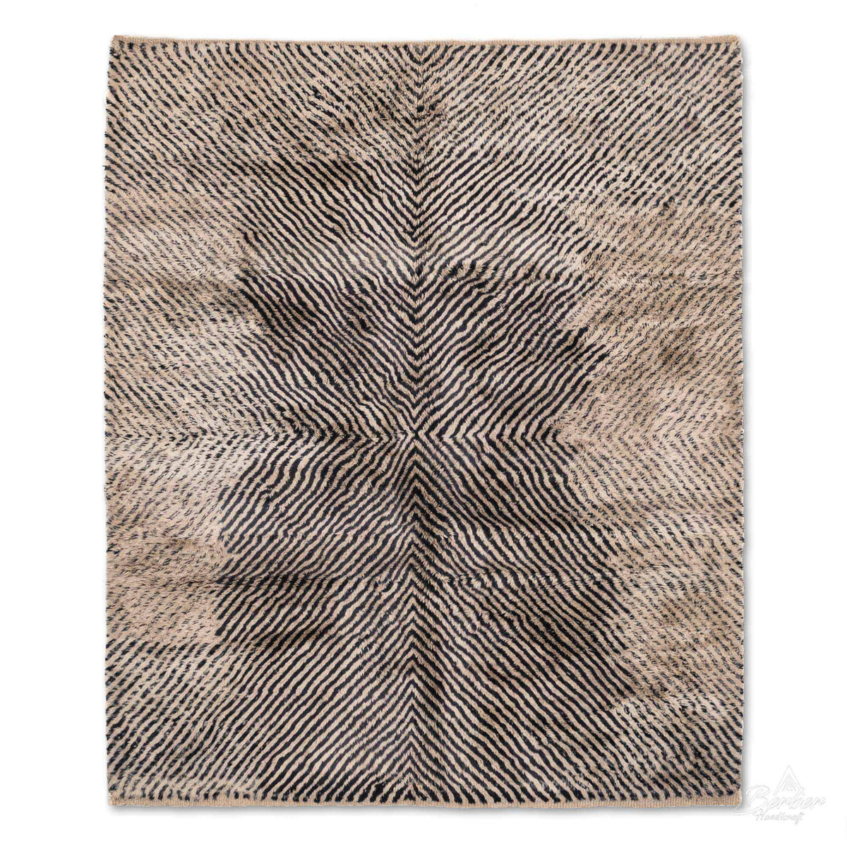 Striped Brown area Rug - Berber Handicraft