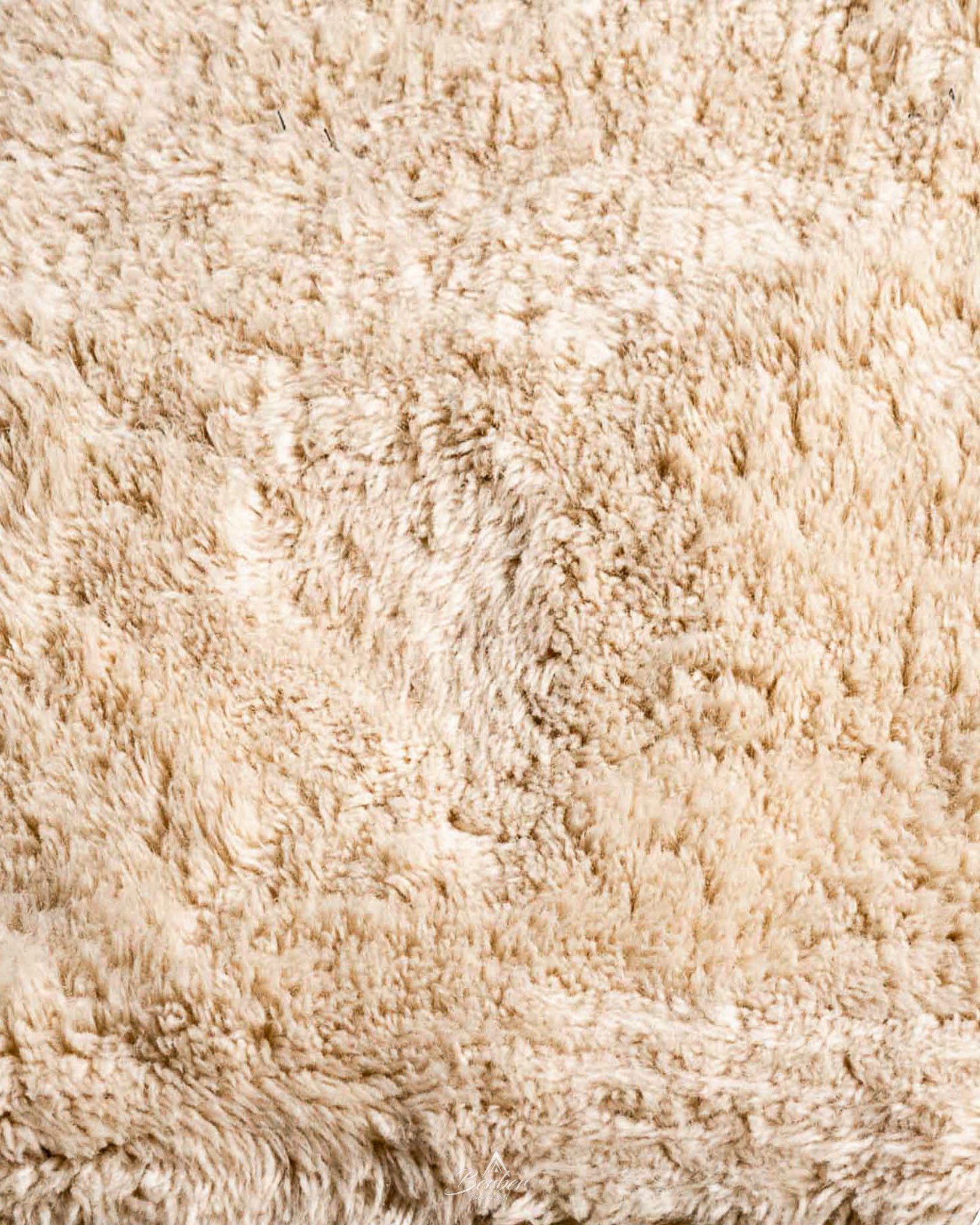 Custom Ivory Berber Rug 3 X 5 Ft | 90 X 150 Cm / With Tassels / Short (0.4” / 1 cm)