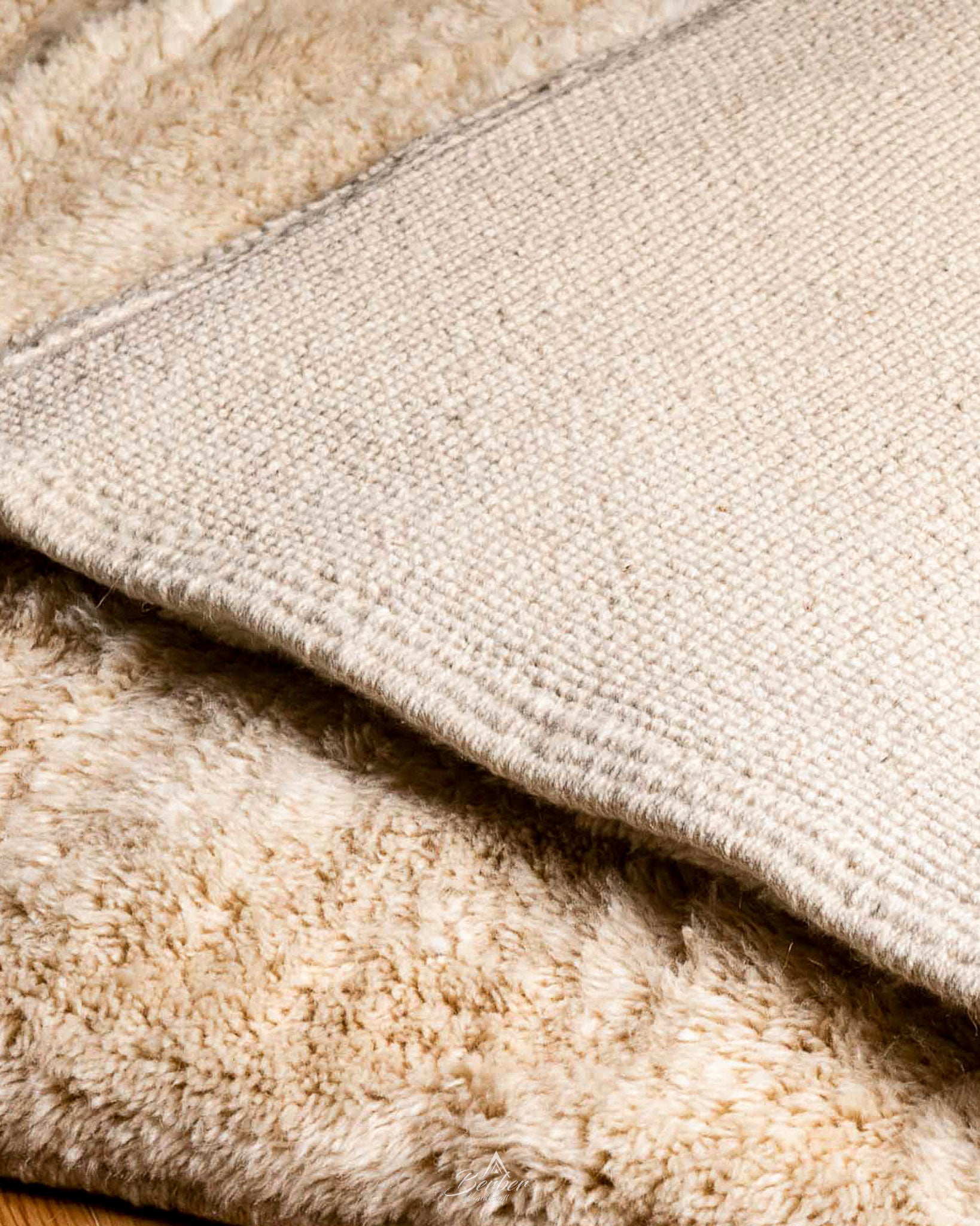 Custom Ivory Berber Rug 3 X 5 Ft | 90 X 150 Cm / With Tassels / Short (0.4” / 1 cm)