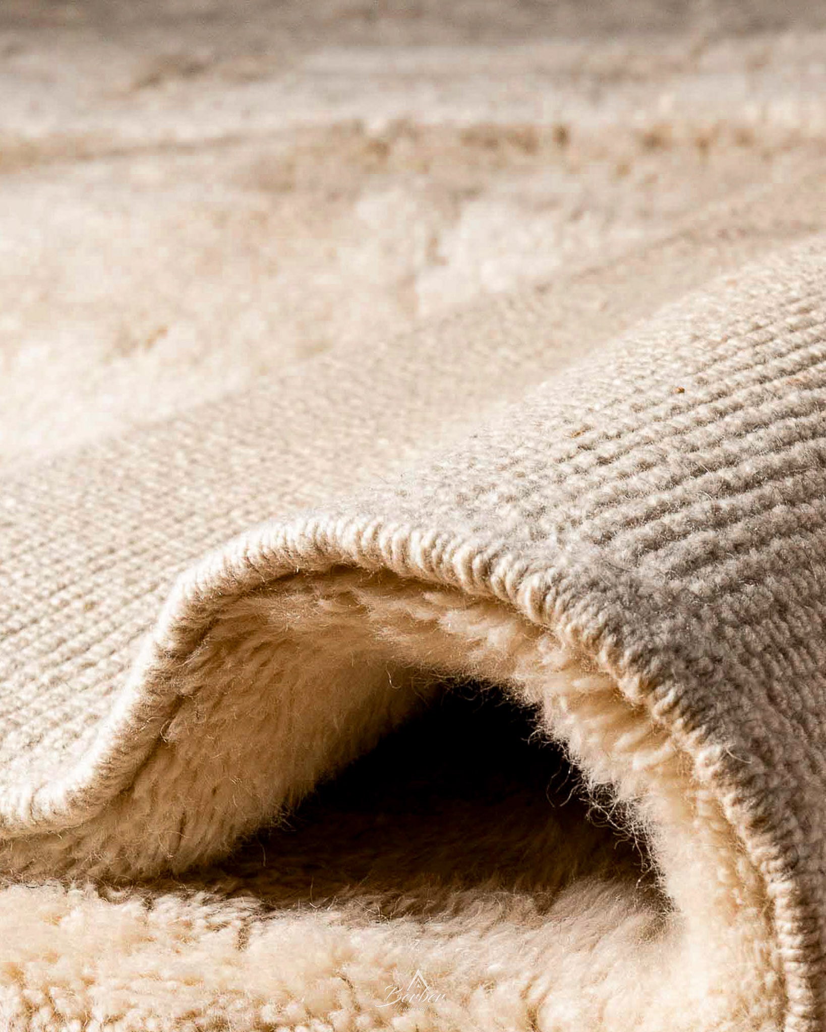 Custom Ivory Berber Rug 3 X 5 Ft | 90 X 150 Cm / With Tassels / Short (0.4” / 1 cm)
