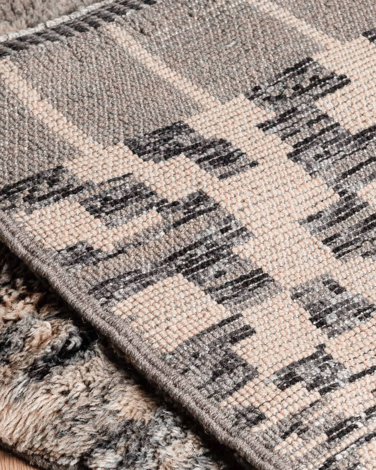 Brown Runner Rug 3 X 5 Ft | 90 X 150 Cm / With Tassels / Short (0.4” / 1 cm)