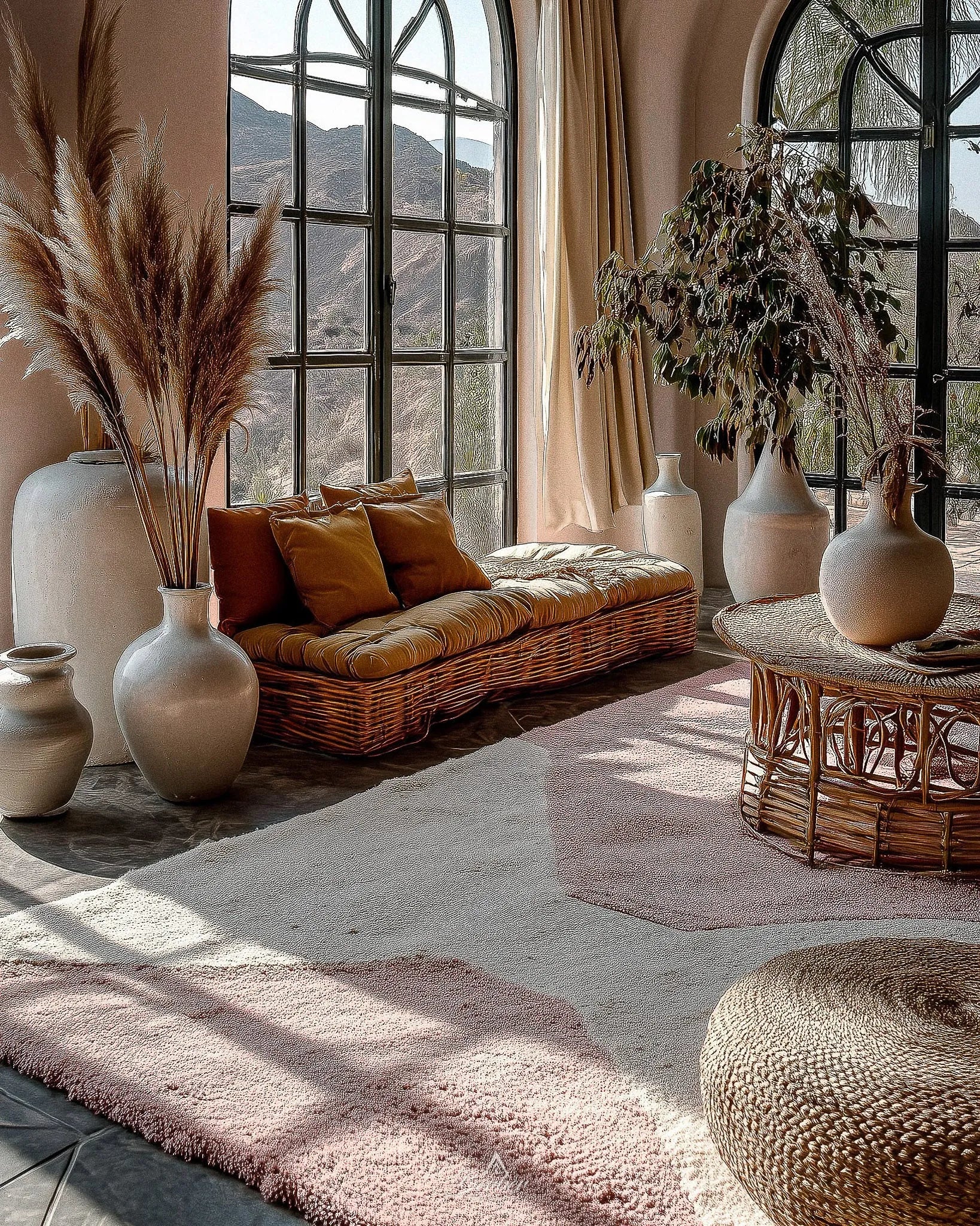 Decorative Beni Rug 3 X 5 Ft | 90 X 150 Cm / With Tassels / Short (0.4” / 1 cm)
