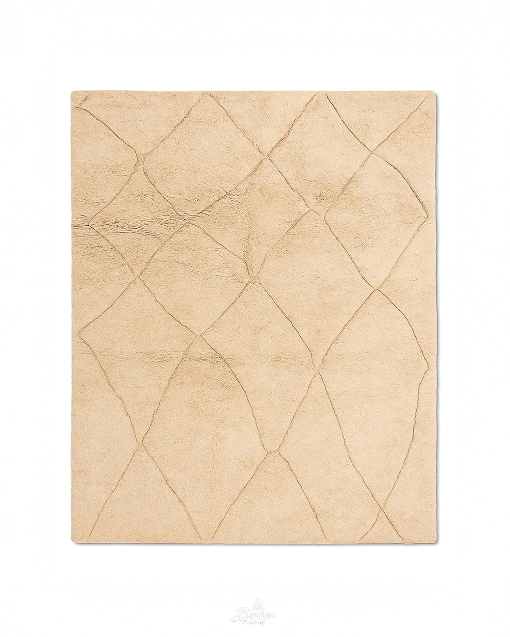 Decorative Boujaad Rug 3 X 5 Ft | 90 X 150 Cm / With Tassels / Short (0.4” / 1 cm)