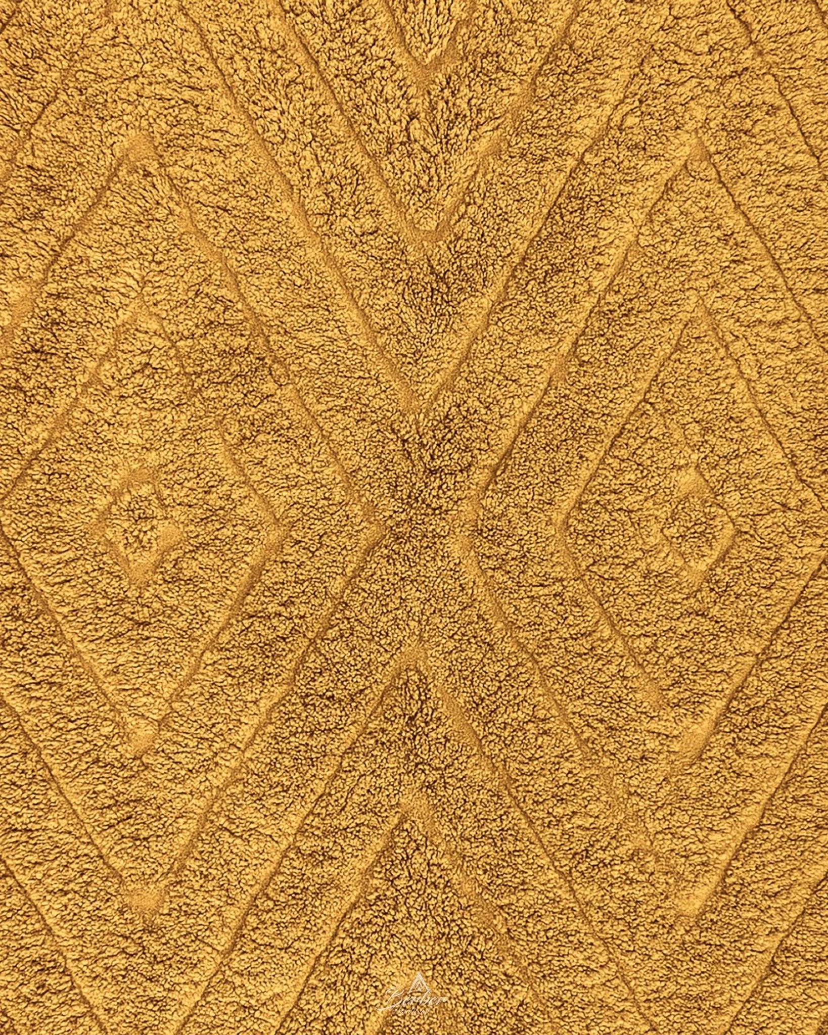 Engraved Brown Area Rug 3 X 5 Ft | 90 X 150 Cm / With Tassels / Short (0.4” / 1 cm)