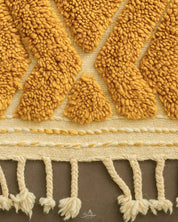 Engraved Brown Area Rug 3 X 5 Ft | 90 X 150 Cm / With Tassels / Short (0.4” / 1 cm)