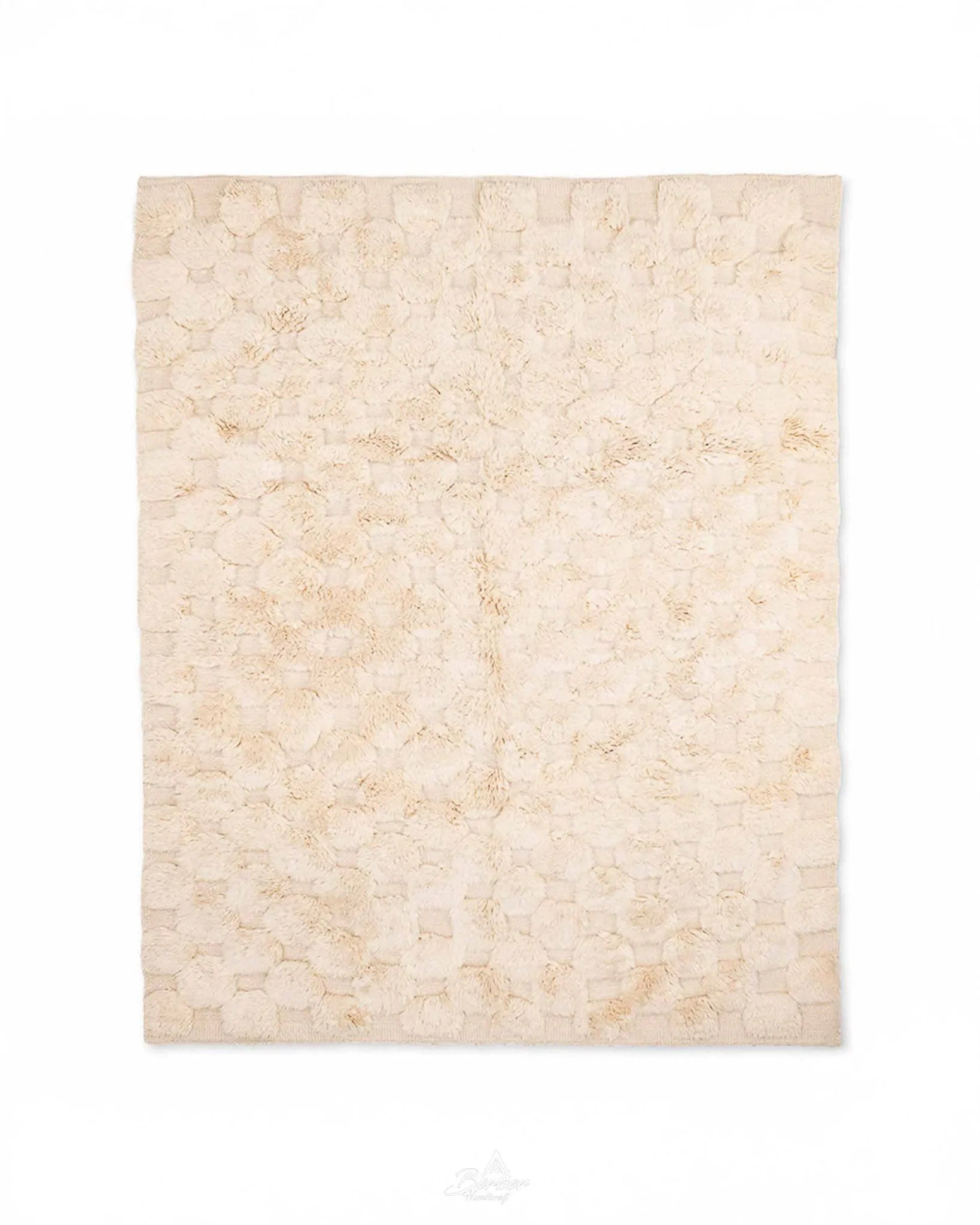 Engraved Chess Moroccan Rug 3 X 5 Ft | 90 X 150 Cm / With Tassels / Short (0.4” / 1 cm)