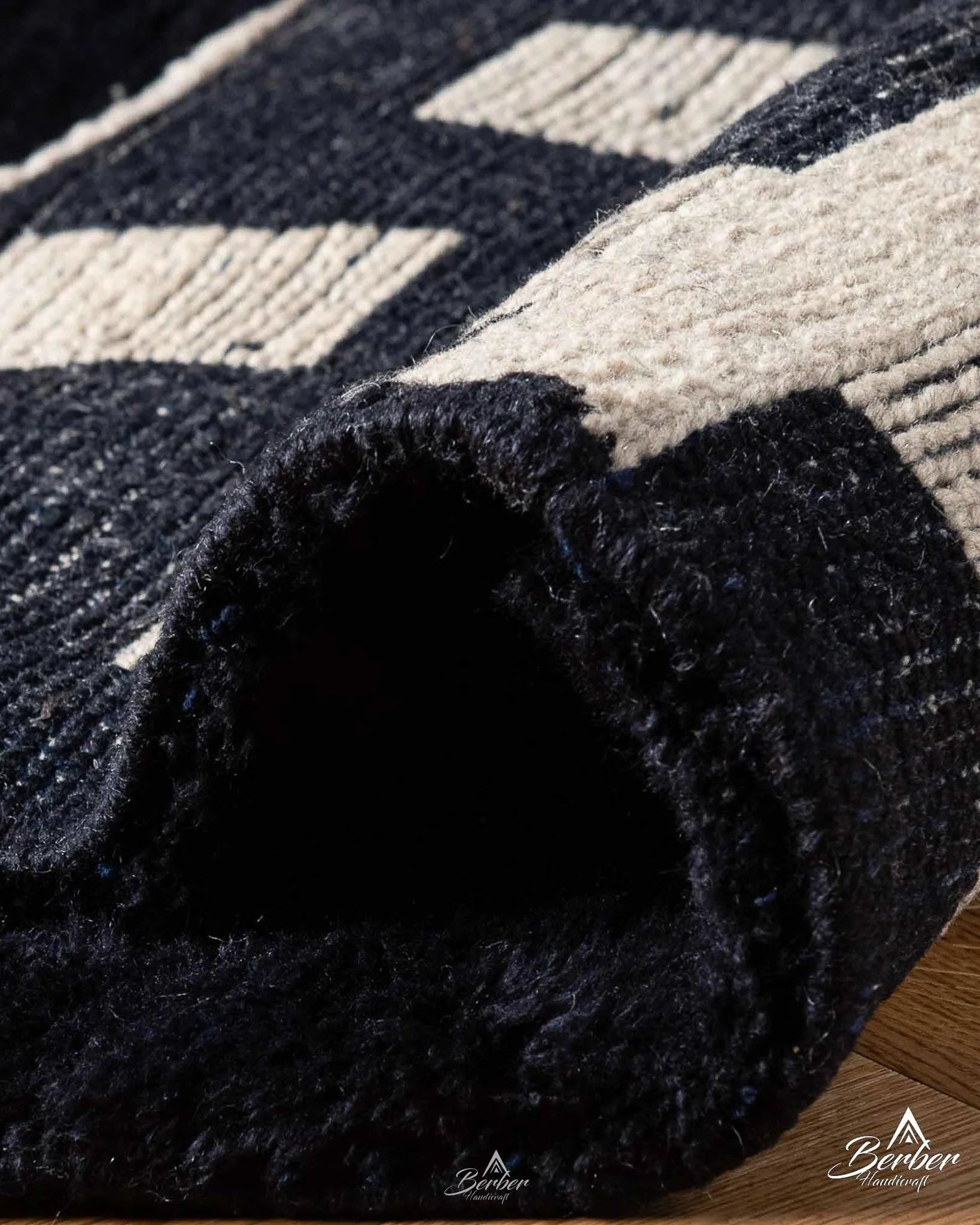 Fluffy Black Moroccan Rug 3 X 5 Ft | 90 X 150 Cm / With Tassels / Short (0.4” / 1 cm)