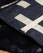 Fluffy Black Moroccan Rug 3 X 5 Ft | 90 X 150 Cm / With Tassels / Short (0.4” / 1 cm)