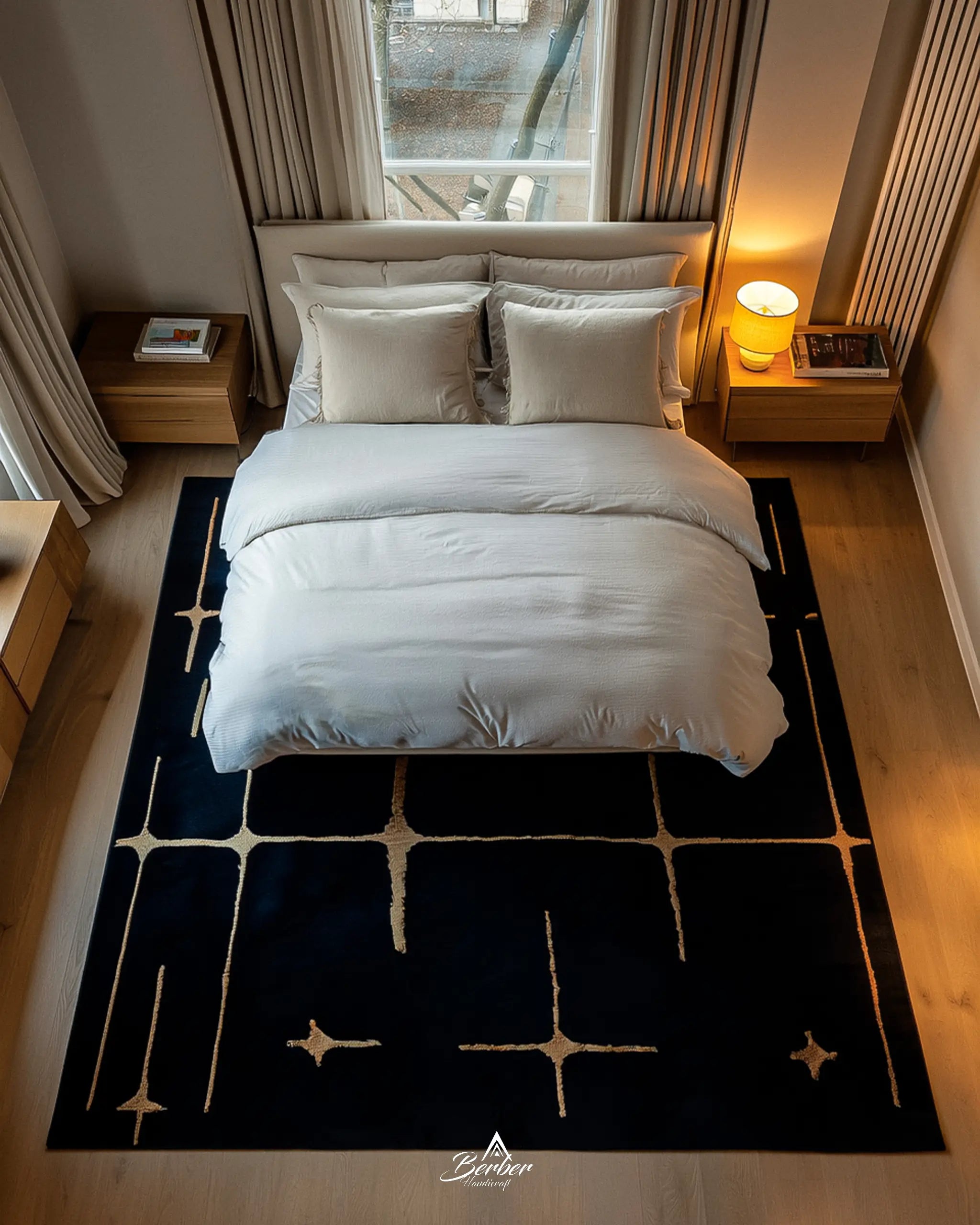 Fluffy Black Moroccan Rug