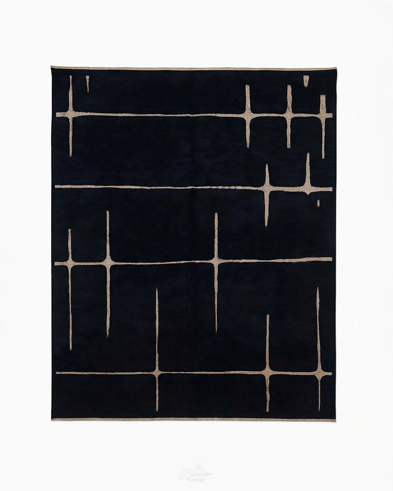 Fluffy Black Moroccan Rug-Berber Handicraft