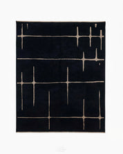 Fluffy Black Moroccan Rug-Berber Handicraft