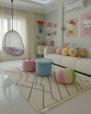 Fluffy Moroccan carpet 3 X 5 Ft | 90 X 150 Cm / With Tassels / Short (0.4” / 1 cm)