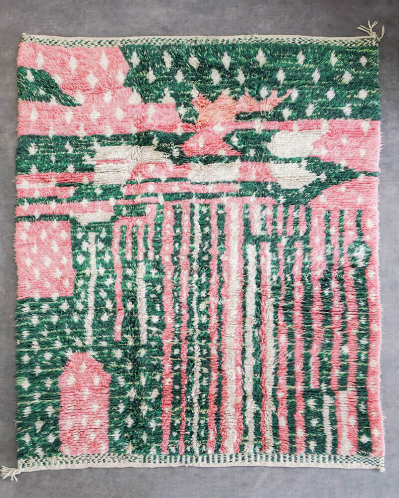 Green pink Boujaad carpet