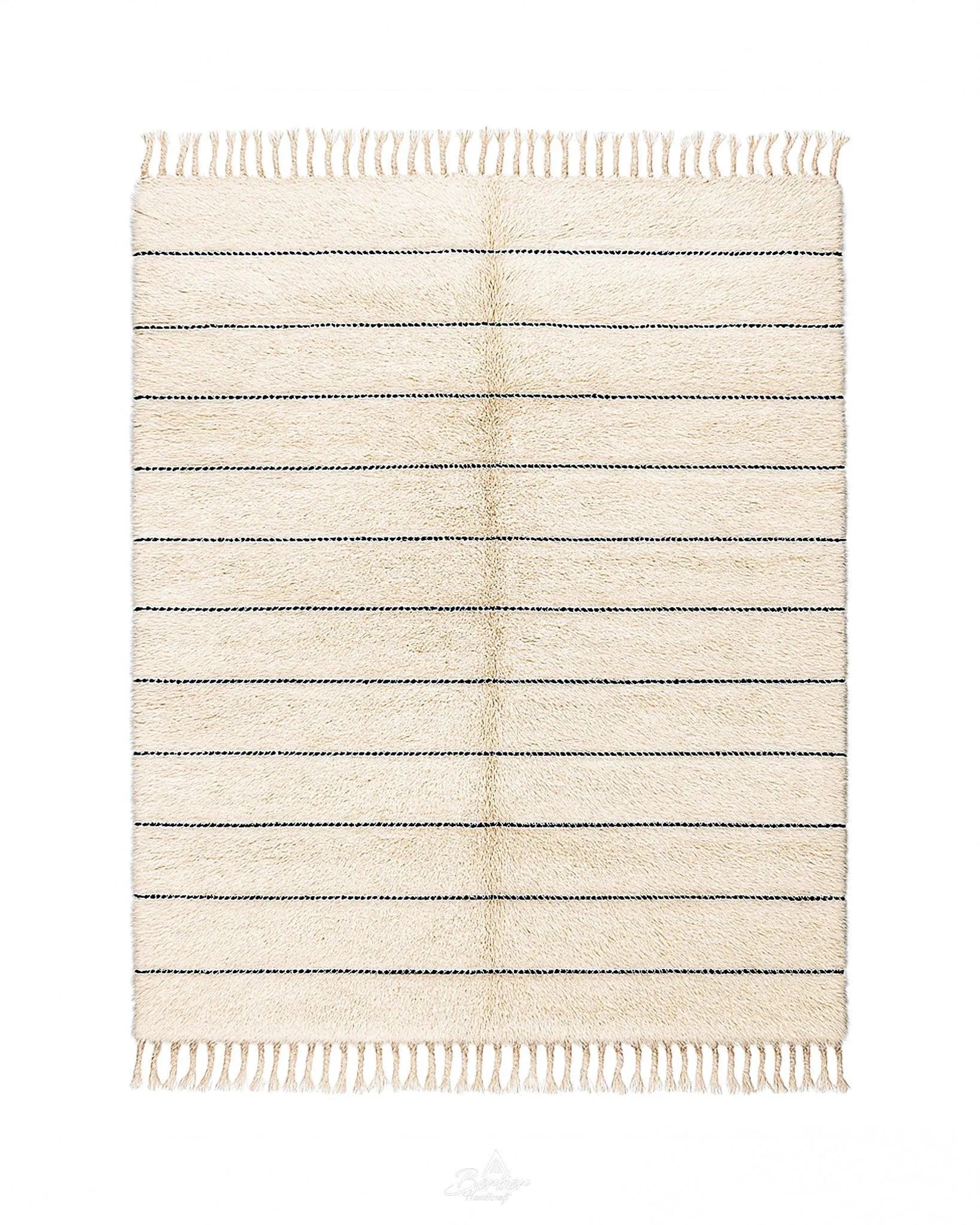 Genuine Wool Rug 3 X 5 Ft | 90 X 150 Cm / With Tassels / Short (0.4” / 1 cm)