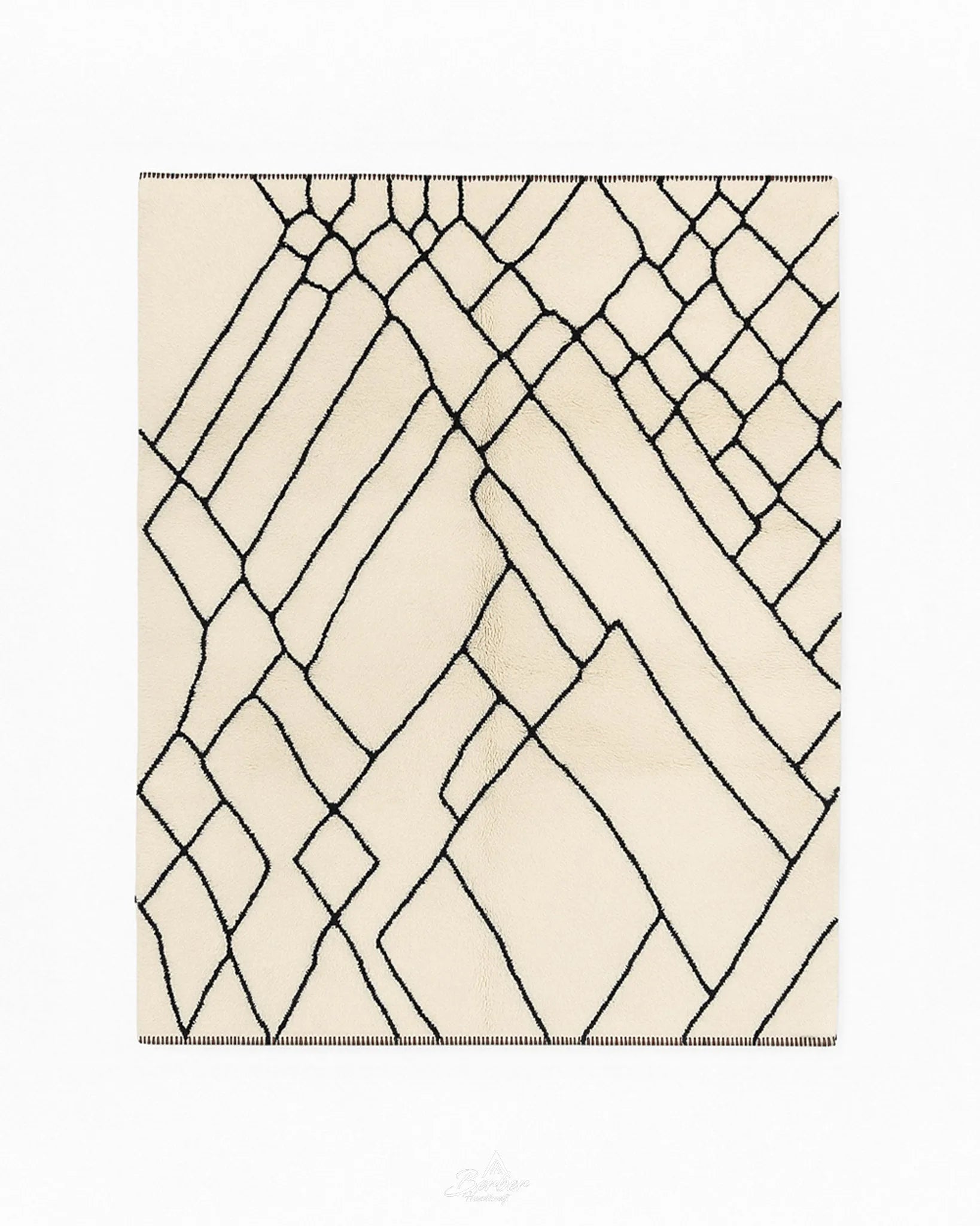 Geometrical Mrirt Rug 3 X 5 Ft | 90 X 150 Cm / With Tassels / Short (0.4” / 1 cm)