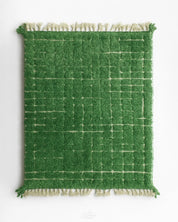 Green Berber Rug 3 X 5 Ft | 90 X 150 Cm / With Tassels / Short (0.4” / 1 cm)